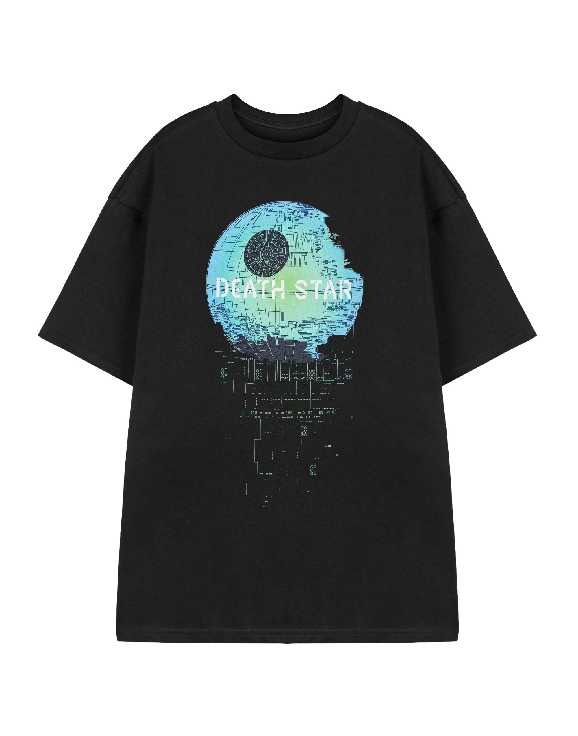 Star Wars Men's Black - Death Star Death Star Black Short Sleeved T-Shirt | Galactic Empire Graphic Tee | Sci-Fi Movie Merchandise Licensed Apparel For