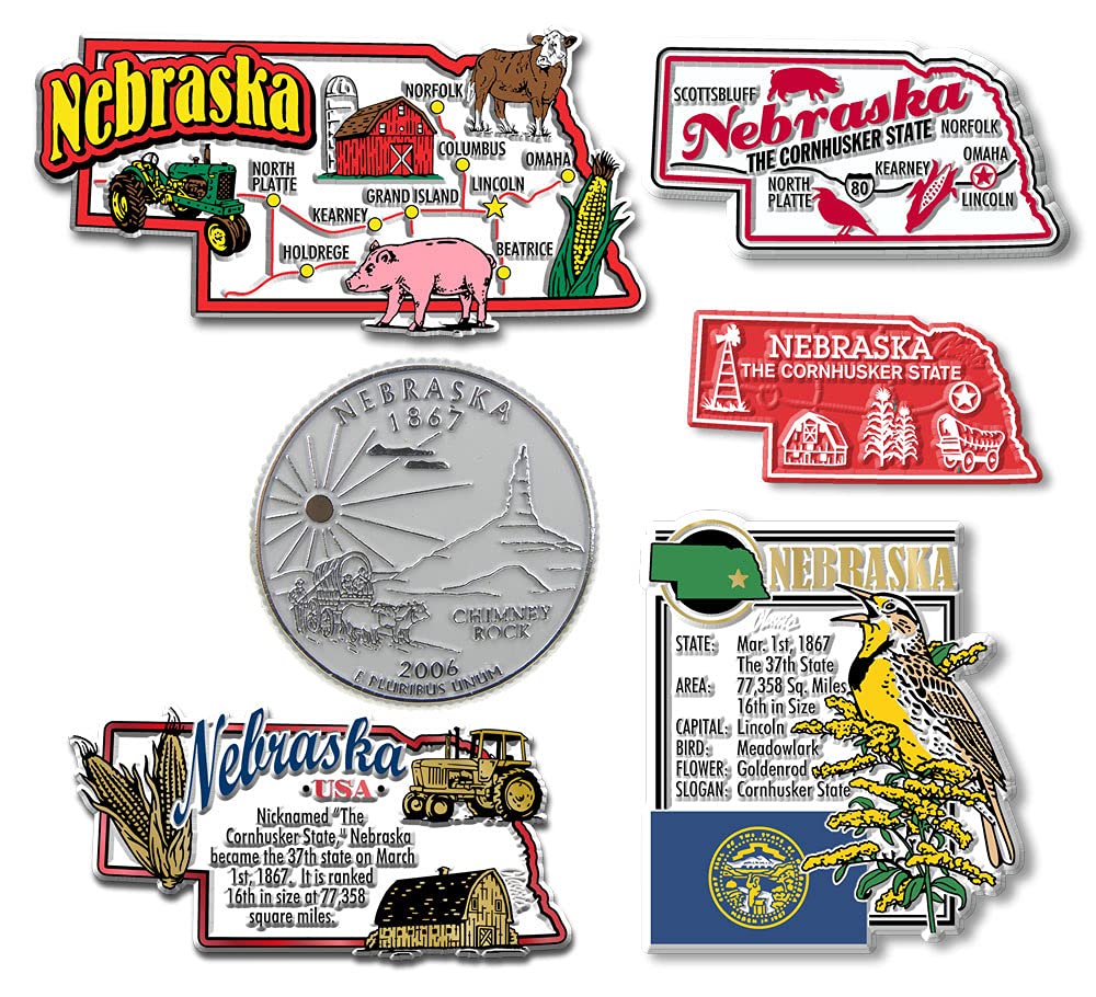 Magnets Nebraska lot de 8 aimants déco pour organiser vos notes