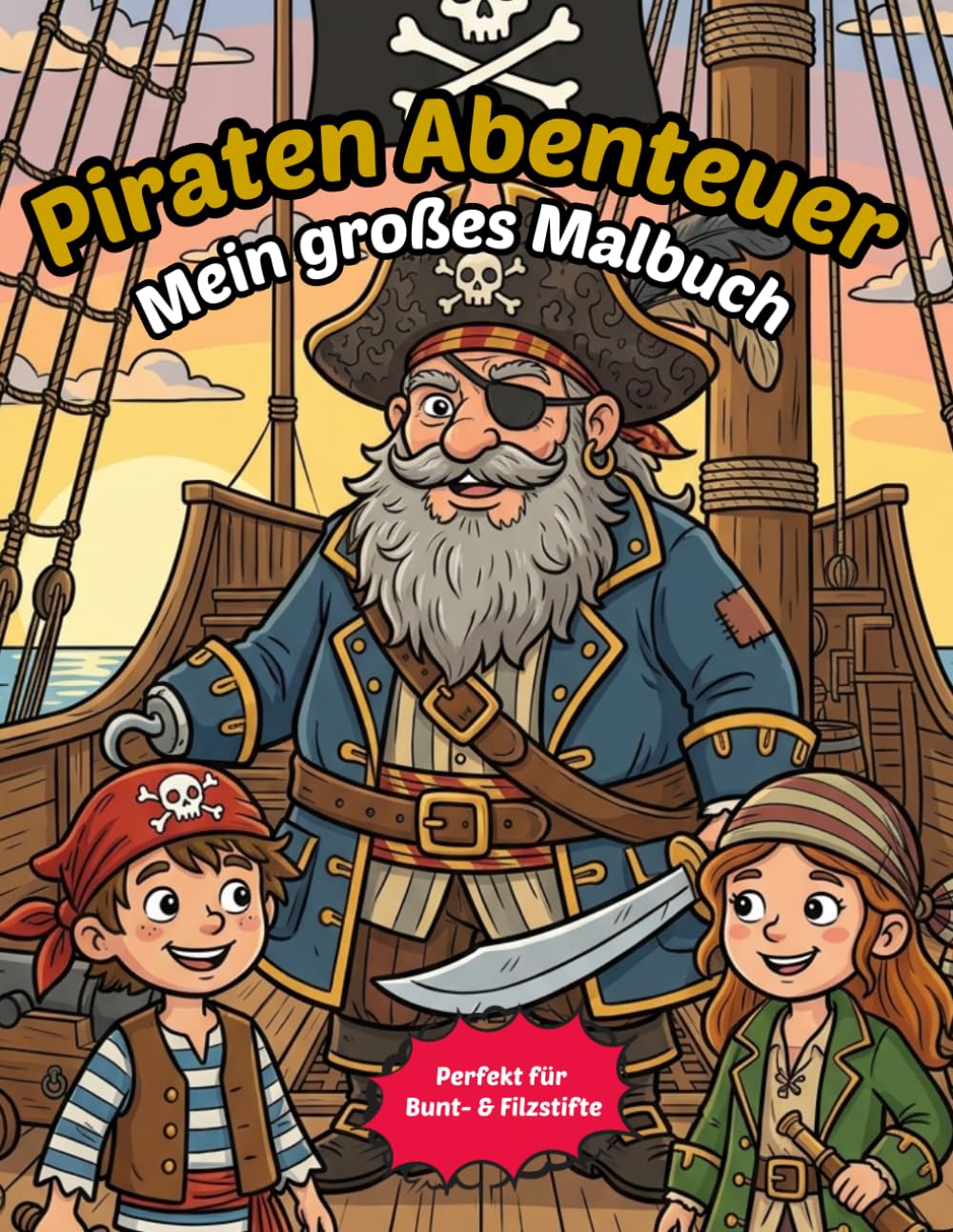 Piraten Abenteuer: Mein großes Piraten Malbuch