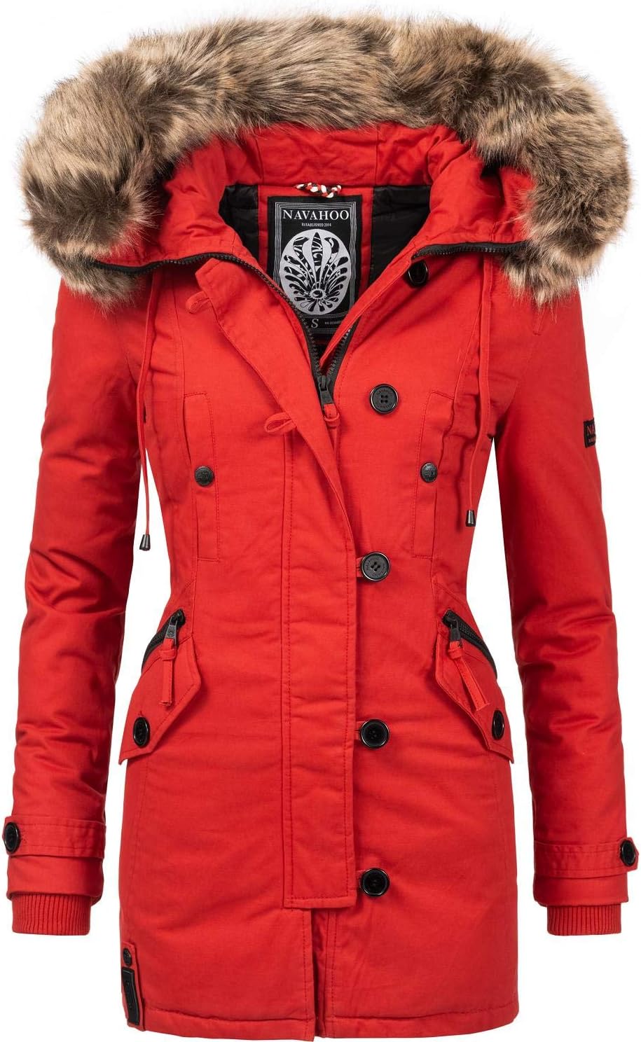 Navahoo Pauline Long Ladies’ Winter Puffer Coat with Faux Fur XS-XXL