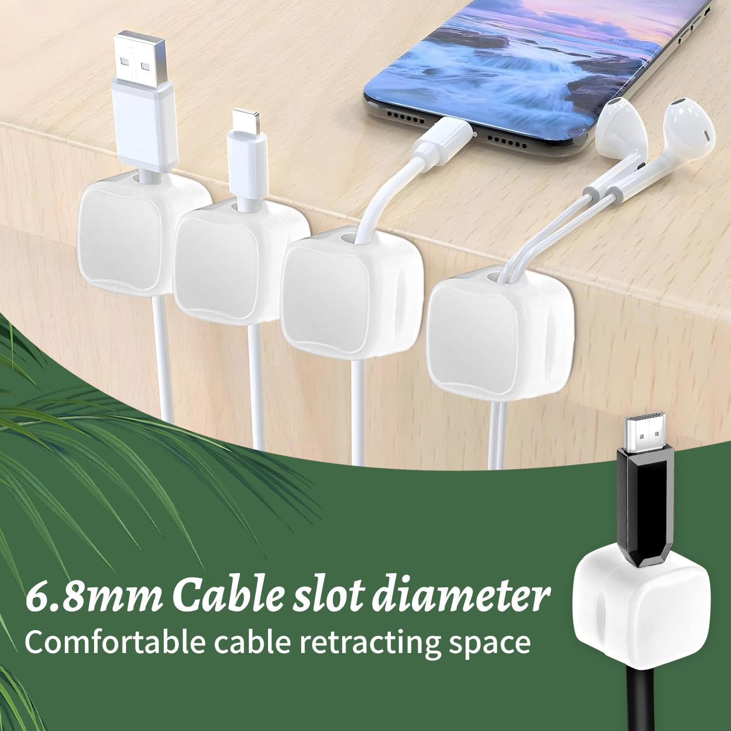 6 Kabelhalter Magnetisch & Selbstklebend - Kabelmanagement Für Schreibtisch & Nachttisch