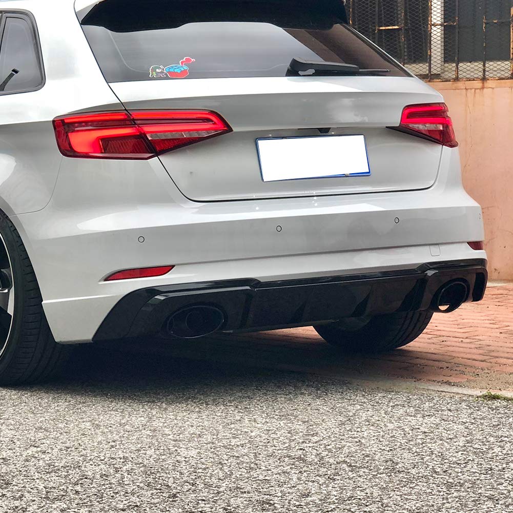 Diffuseur Arrière Vomeko RS3 Avec Embout D'échappement ABT - Ajustement A3/S3 8V 2017-2020 - Diffuseur De Pare-chocs Arrière De Voiture, Diffuseur D'échappement ABT((Carbone))