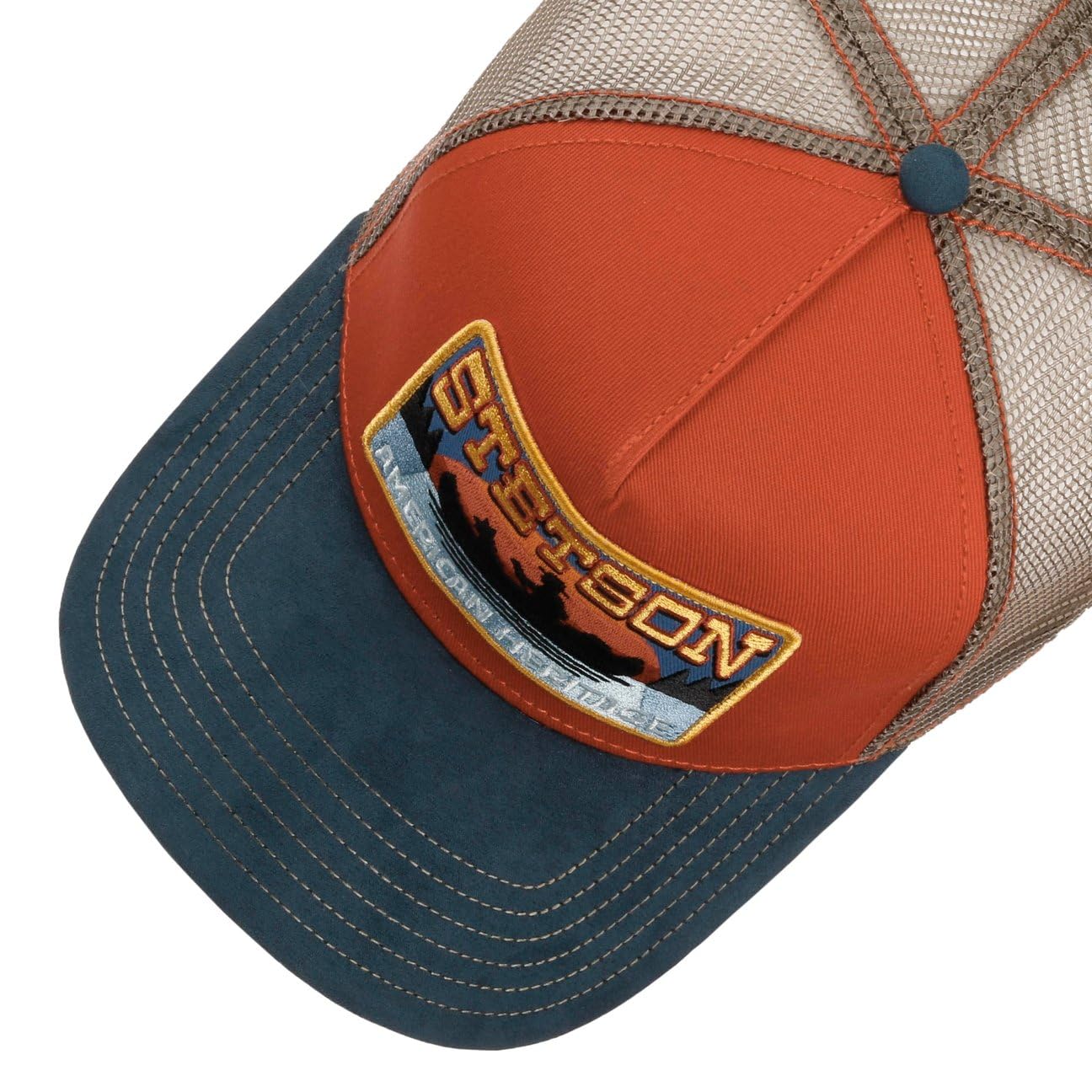 Stetson Car Club Trucker Cap czapka damska/męska – z bawełny – jeden rozmiar (55 – 60 cm) – regulowana czapka z siateczki – Snapback z przewiewnym zasilaczem sieciowym – wielokolorowa czapka z