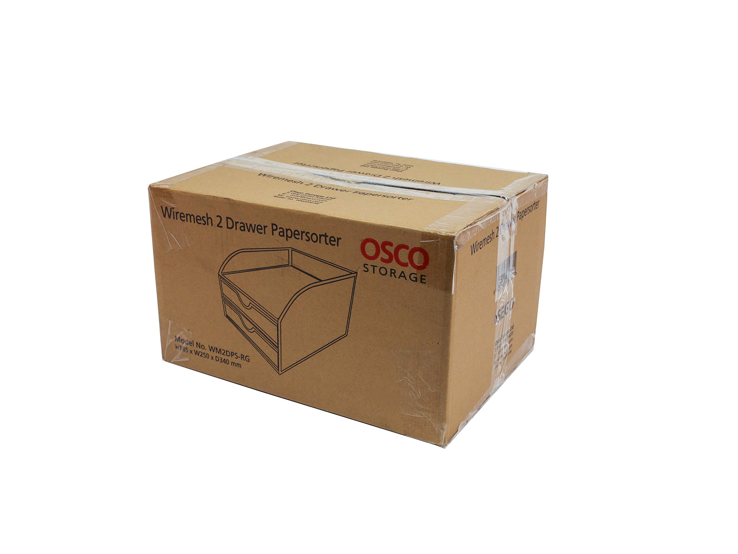 OSCO Schwarzer Wiremesh Sortierer mit 2 Schubladen und Briefablage, A4, Schubladen, Schreibtisch-Aufbewahrung, Dokumenten-Organizer, Aktenhalter, (H x B x T): 18,5 x 25 x 34,2 cm