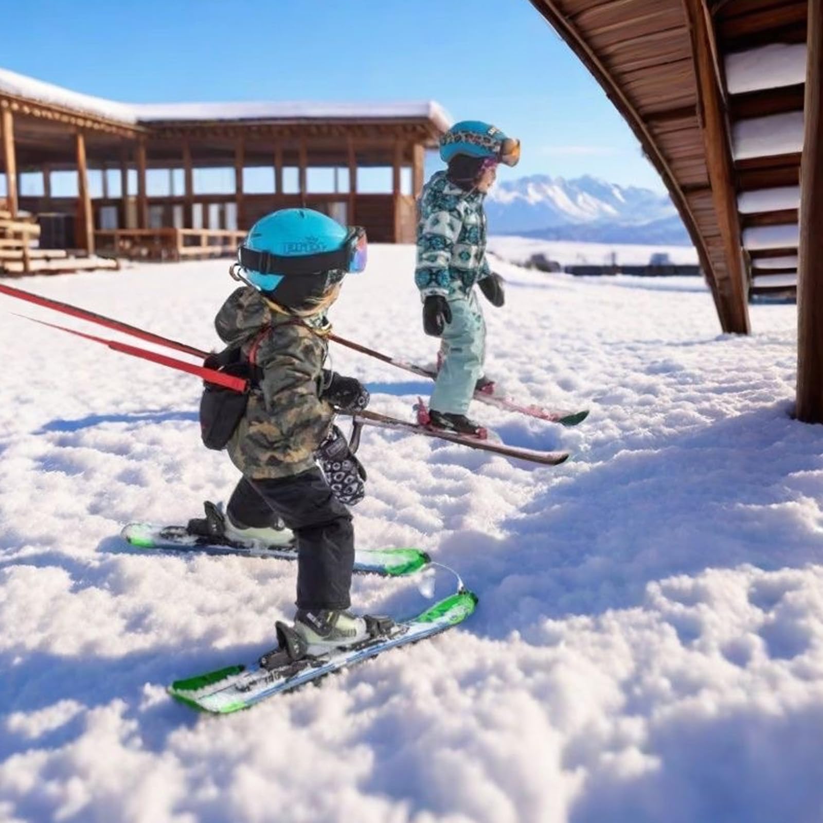 Ski Strap Imbracatura Sicurezza,Cintura da Allenamento Regolabile,Imbracatura da Sci con Guinzaglio e Borsa Rimovibili,Cintura Da Allenamento per Sci,per Scis,Pattinaggio e Snowboard