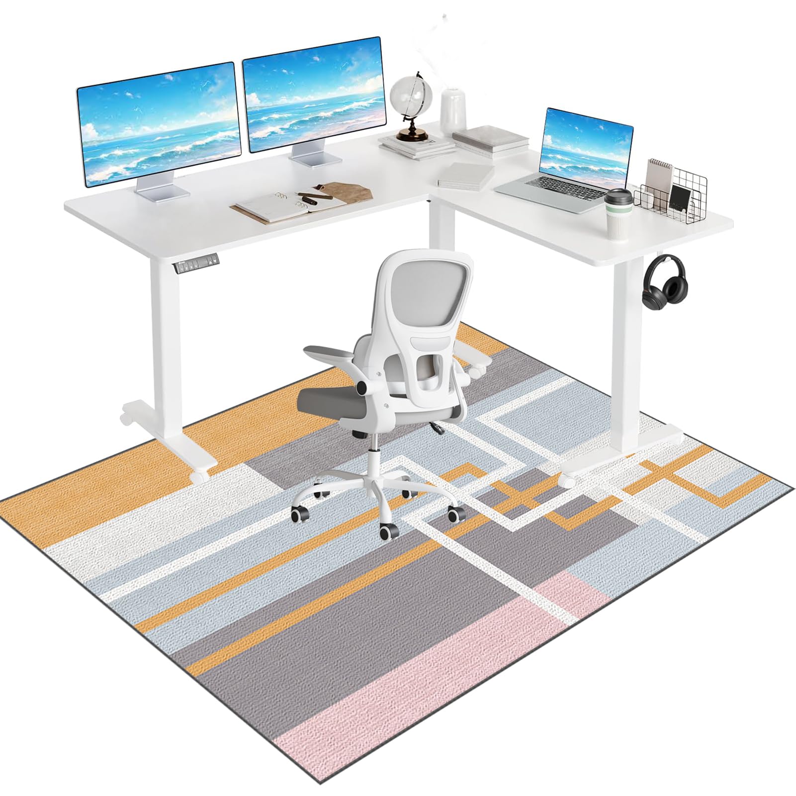 Office Chair Mat for Hard Wood Floors, Heavy Duty Anti-Slip Hardwood Floor Protector Rug, Carpet Protector Mat Easy Clean, Gaming Chair Mat for Carpet Floors, Desk Chair Mat for Carpet 180 x 200 cm โ image 1