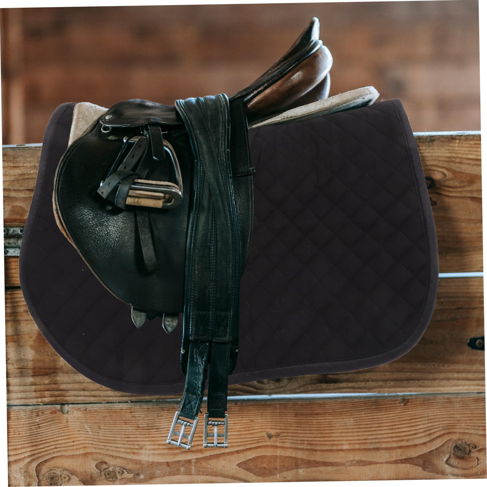 Cojín Negro Silla de Montar Antideslizante para Caballo