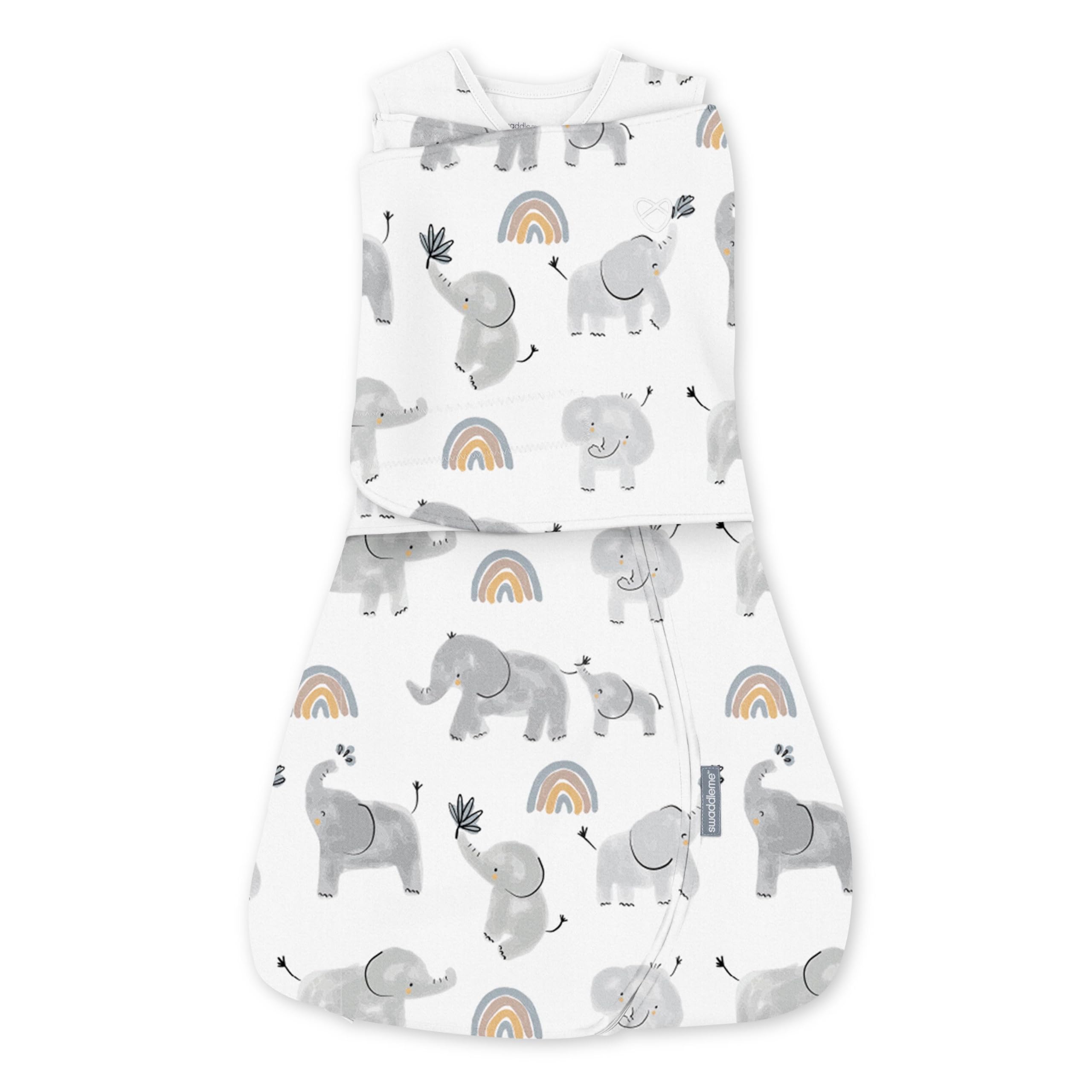 IngenuitySwaddleMe Arms Free Convertible Swaddle, 1-Pack, Fits Babies 3-6 Months - Happy Elephant