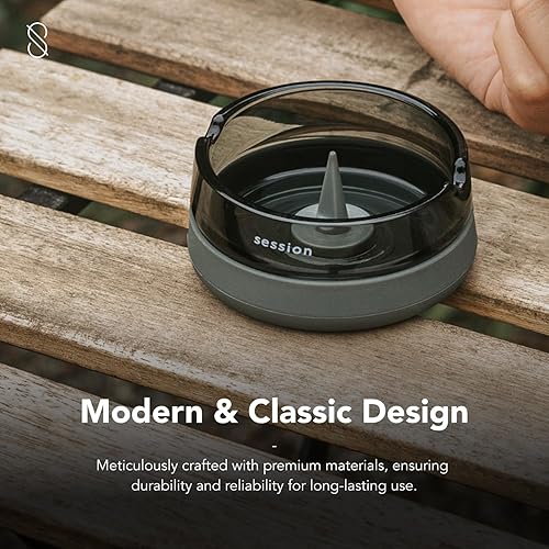 Miniatura 3 de Session Cenicero Goods, bandeja de cenizas reemplazable con tapa de silicona, cenicero para exteriores fabricado con material de vidrio de