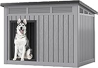 Vista 12 de Fancyango Casa para perros para uso en interiores y exteriores, techo resistente a la intemperie y suelo extraíble, se adapta a perros pequeños a