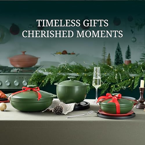 Miniatura 5 de MINH LONG - Horno holandés de porcelana de 1 cuarto de galón con tapa, sin plomo ni cadmio, apto para horno hasta 482 F, retención de calor, olla de