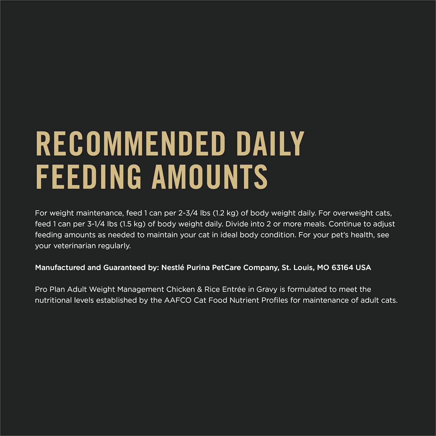 Purina Pro Plan Adult Weight Management Chicken and Rice Entree in Gravy High Protein Wet Cat Food - 3 oz. Can (24 Pack)