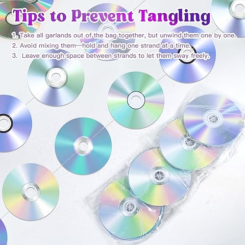 Miniatura 4 de 8 decoraciones colgantes de fiesta de los años 90, decoración de techo retro con temática de música de CD y CD para decoración de techo para fiestas