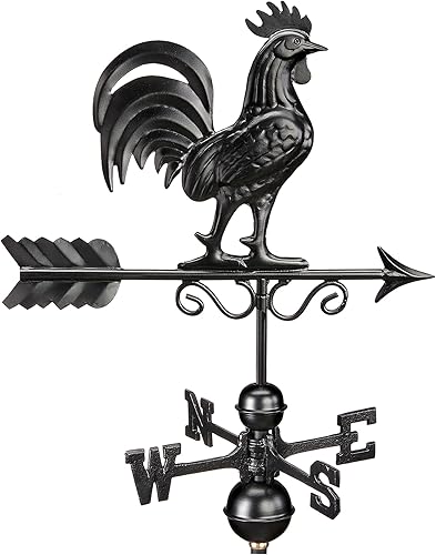 Bantam Rooster Weathervane 1975K - Acabado negro por Good Directions