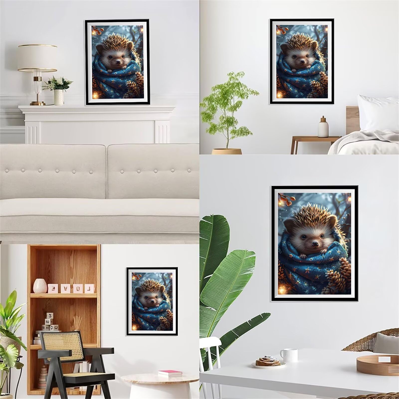 Zestawy do malowania diamentami 5D dla dorosłych, 80 x 100 cm, DIY, pełne wiercenie, jeż, sztuka, kryształ, las, sztuka, rękodzieło, z diamentami i narzędziami, płótno do haftu krzyżykowego do domu