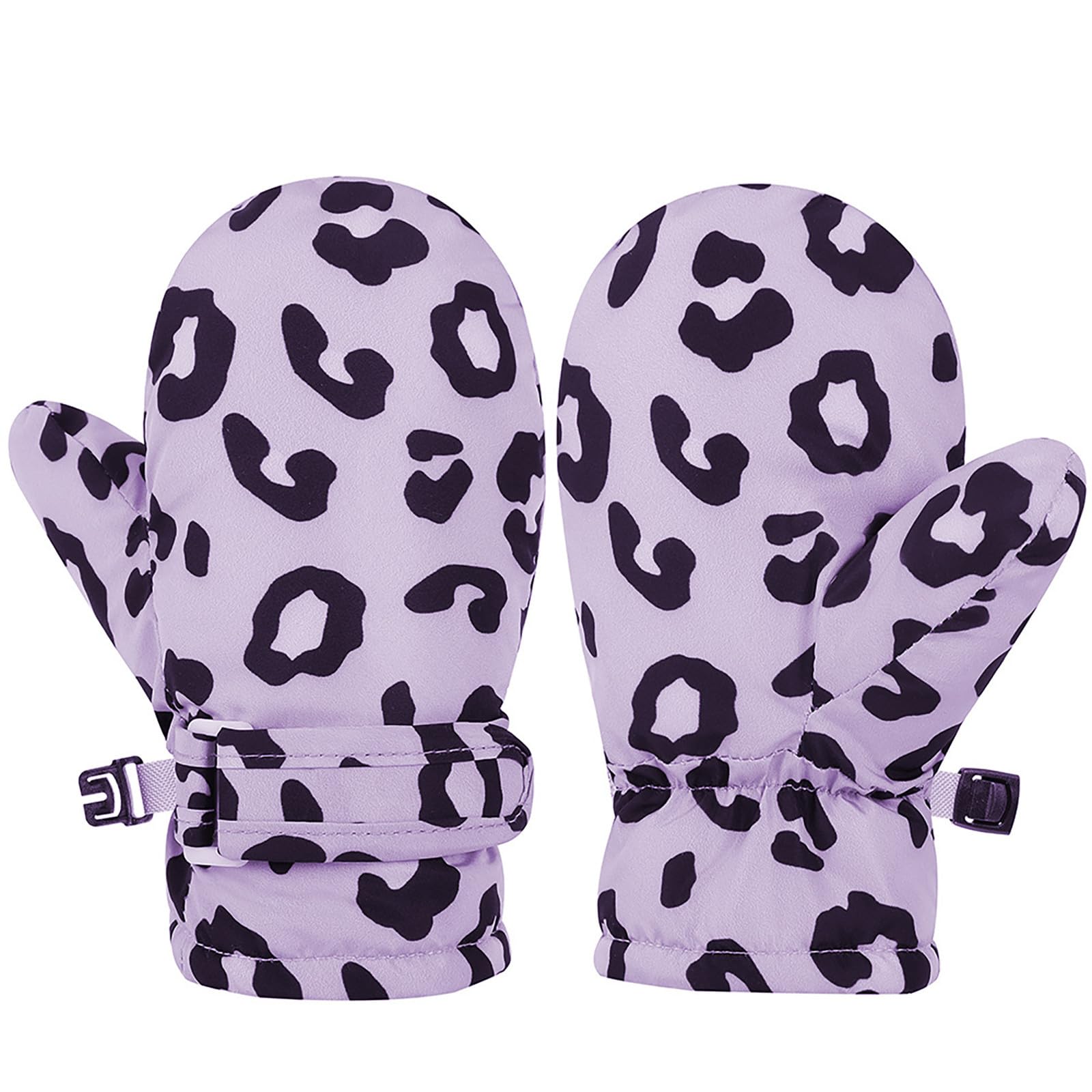 Generisch Mitones para niños pequeños con estampado de leopardo como guantes de esquí cálidos para actividades al aire libre invernales diversión en la nieve (blanco, 6-24 meses)