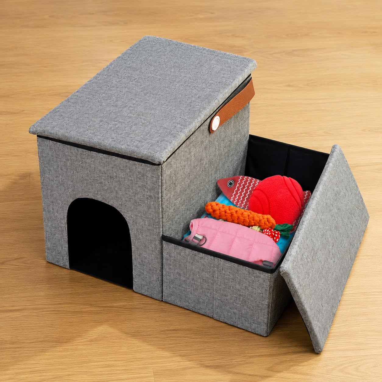 Escalera para Perros Pequeños, Rampa para Gatos con Almacenamiento, Escaleras Plegables para vía Sofá