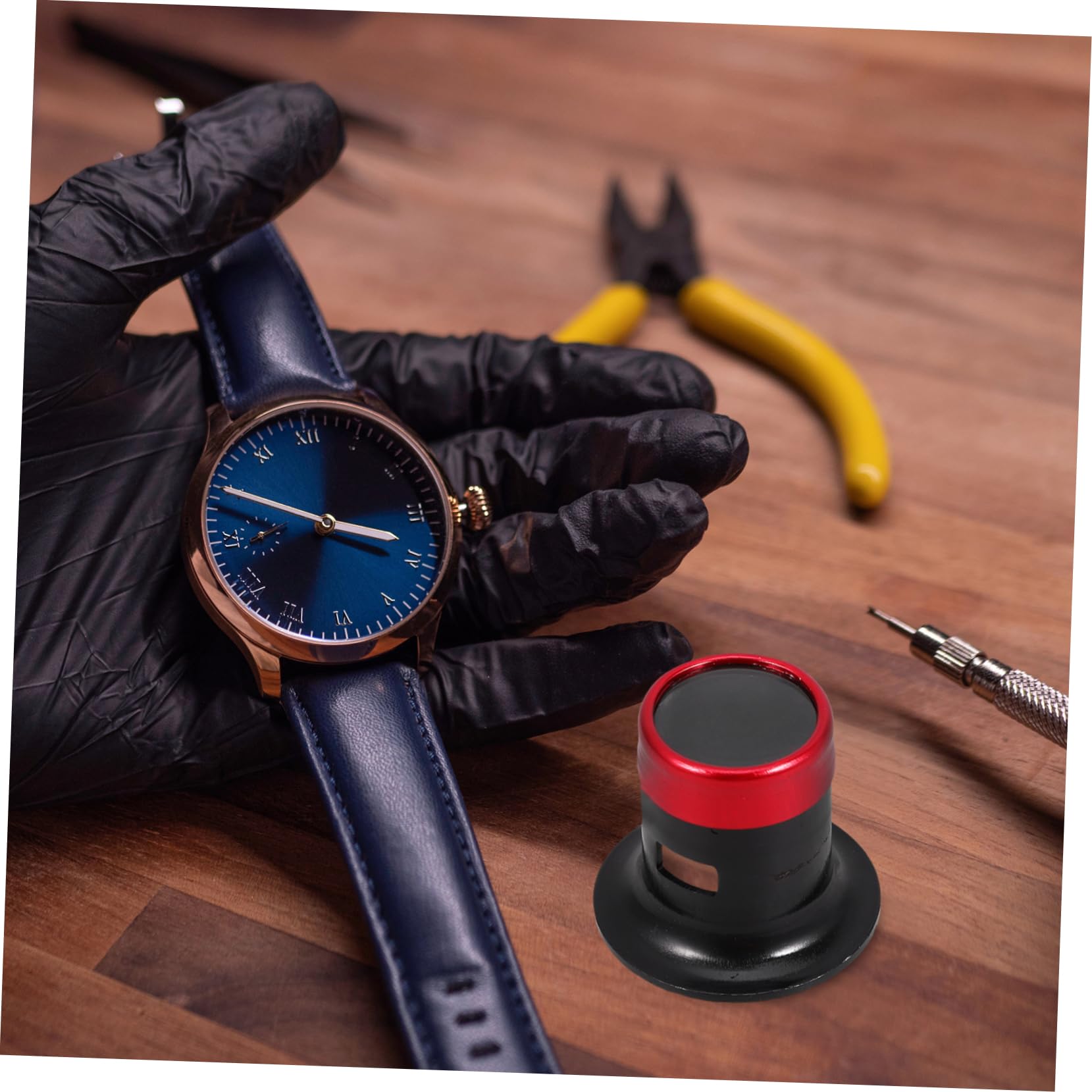 FUNOMOCYA Glass Eyepiece for Jewelers 10x Magnification Loupe Magnifier Loupe Light Craft Glasses Hands-