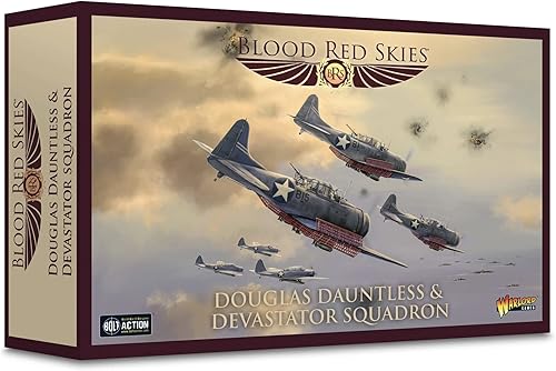 Miniatura 1 de Warlord Blood Red Skies Douglas Dauntless & Devastator Squadron 1200 WWII Mass Air Combat Table Top War Game 772412007, sin pintar