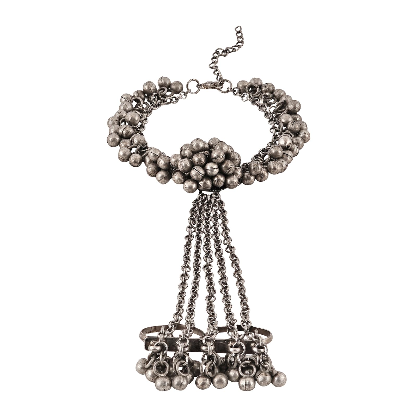 TEEJH Ishala Silver Oxidised Ghungroo Hathphool Bracelets (B0CMCRW3TH) Amazon Price History, Amazon Price Tracker