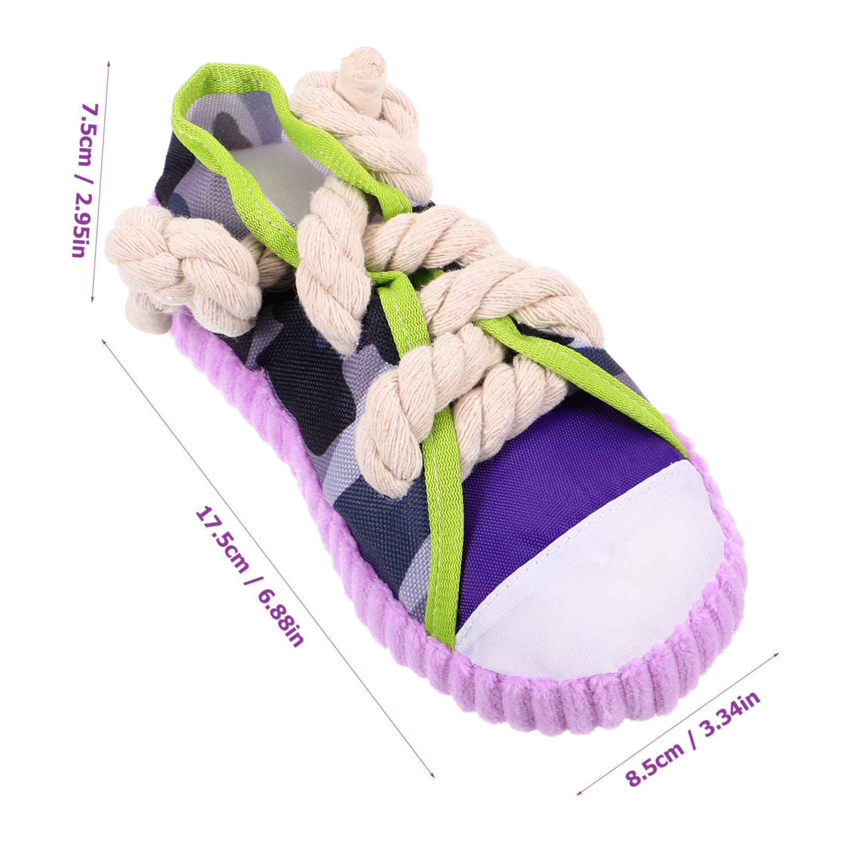 Mikikit Giocattolo da Masticare per Cani e Cuccioli, Forma di Scarpa, in Tela e Corda di Cotone, Squeaky, Facile da Pulire, Interattivo