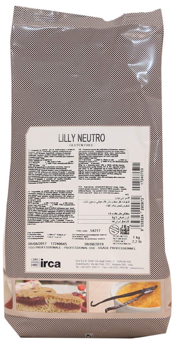 Preparato a per la preparazione a freddo di bavaresi, mousse, semifreddi e panna cotta IRCA LILLY NEUTRO 1 Kg