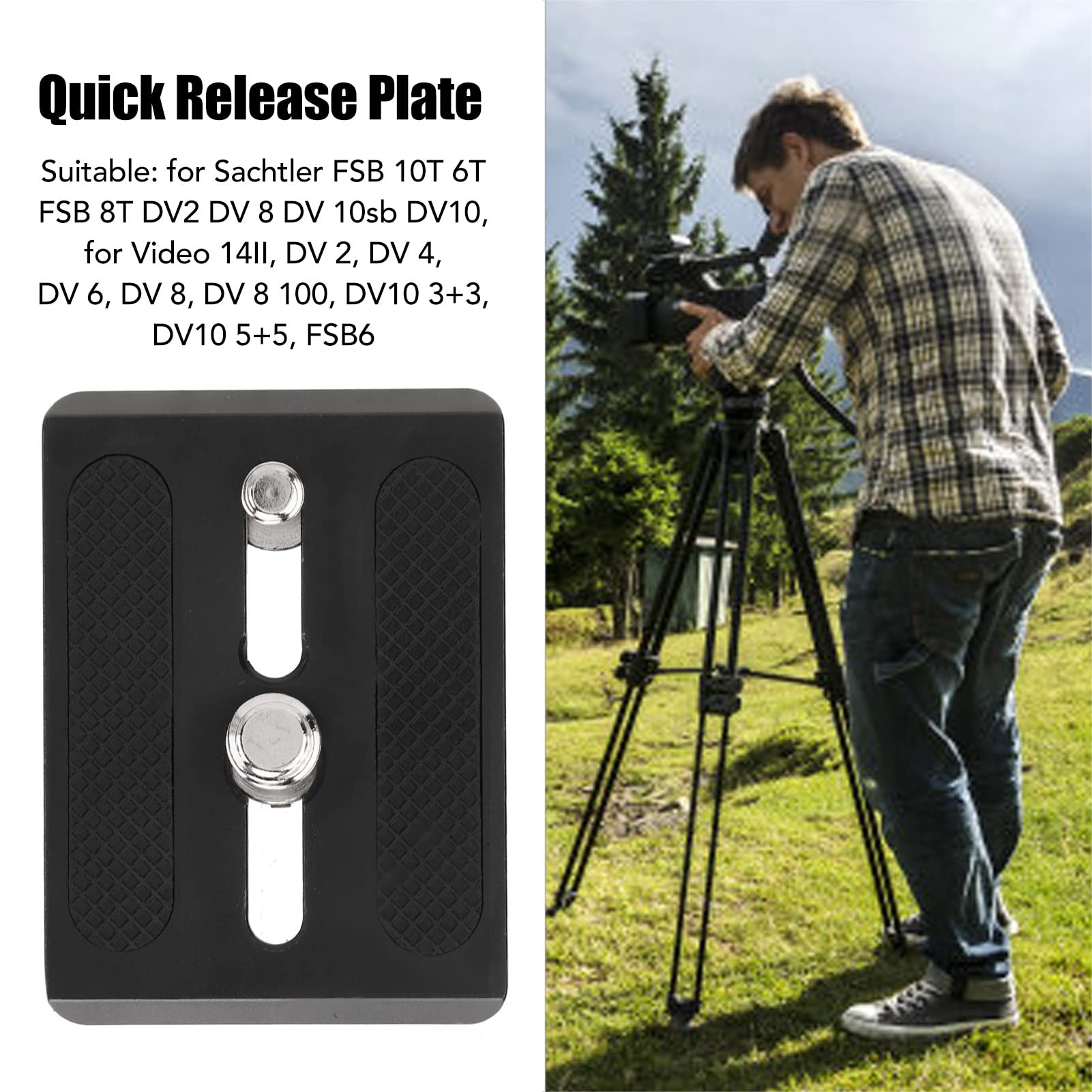 Tripod Head Plate Adapter, Rubber Foot Pad Tripod Quick Release Plate Wearresistant 1/4in 3/8in Thread for Photographing