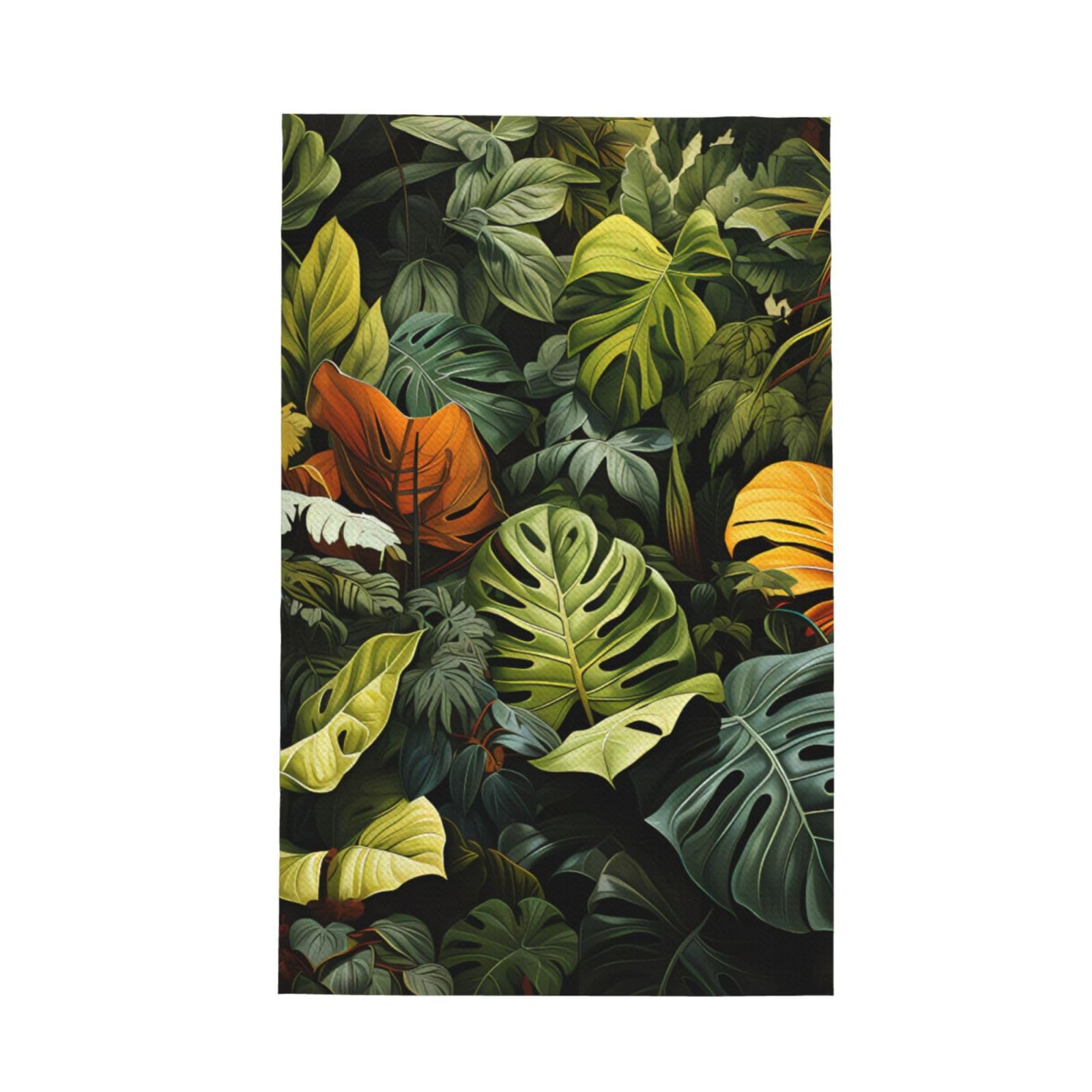 SXZVVBN Tropical Rainforest Palm Leaves Super Absorbent Microfibre Waffle Towels Fast Drying Dish Cloths Home Cafe Barista