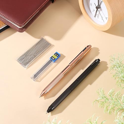 Miniatura 9 de Bolígrafos multifuncionales 4 en 1, bolígrafo multicolor de 0.028 in, bolígrafo de 3 colores y lápiz mecánico de 0.020 in en un bolígrafo, contiene