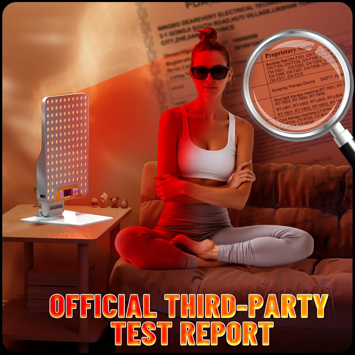 Red Light Therapy Device,Portable LED Red Infrared Light Device with 630nm, 660nm & 850nm Combination Light for Face and Body, 9 Adjustable Timer Settings, Adjustable Angle, Includes Goggles,White - Image 8