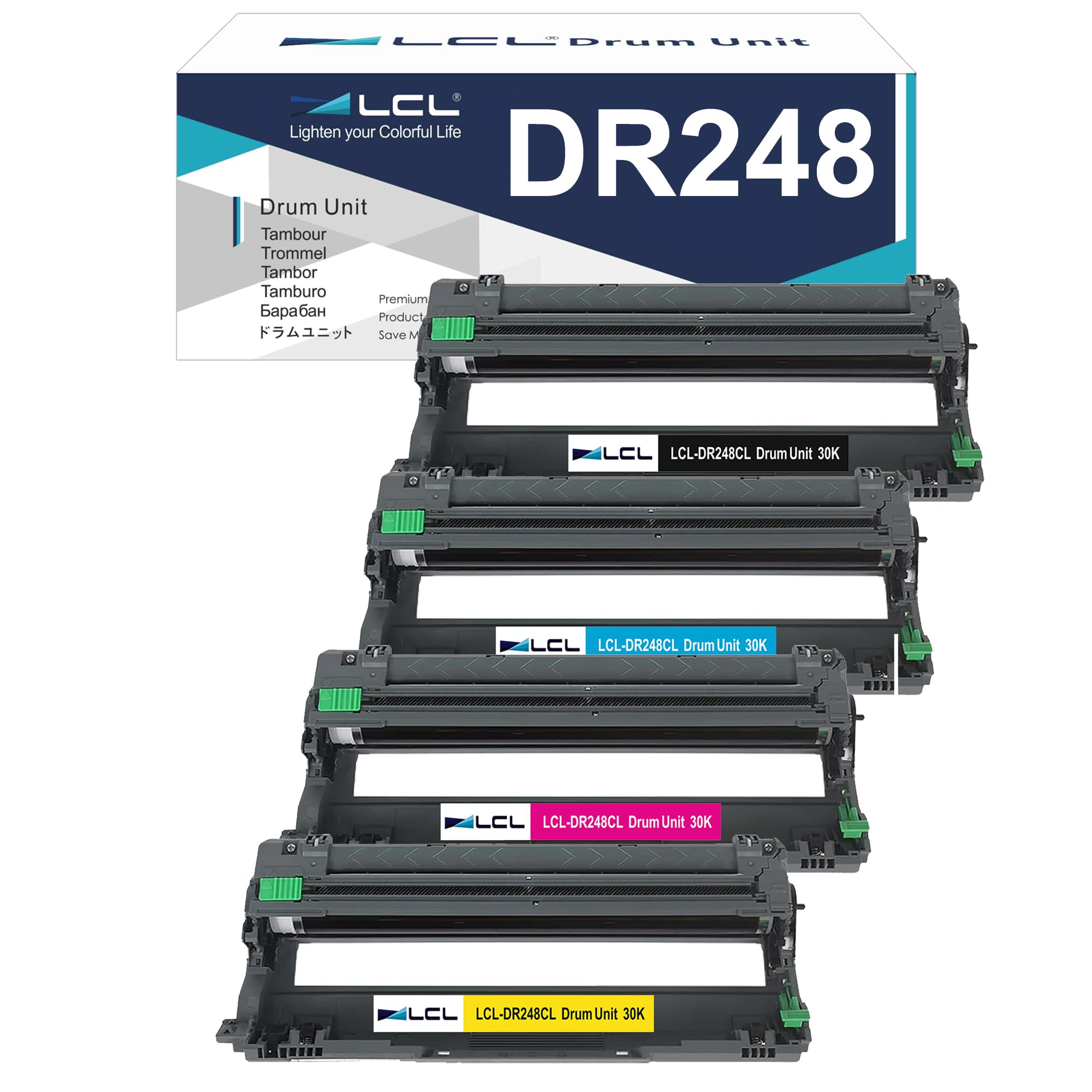 DR248CL DR248 Tambour Compatible pour Brother DR-248CL DR-248 Drum pour DCP-L3515CDW DCP-L3520CDW DCP-L3555CDW,DCP-L3560CD HL-L3220CW HL-L3240CDW HL-L8230CDW MFC-L3740CDW MFC-L8340CDW (4-Pack)