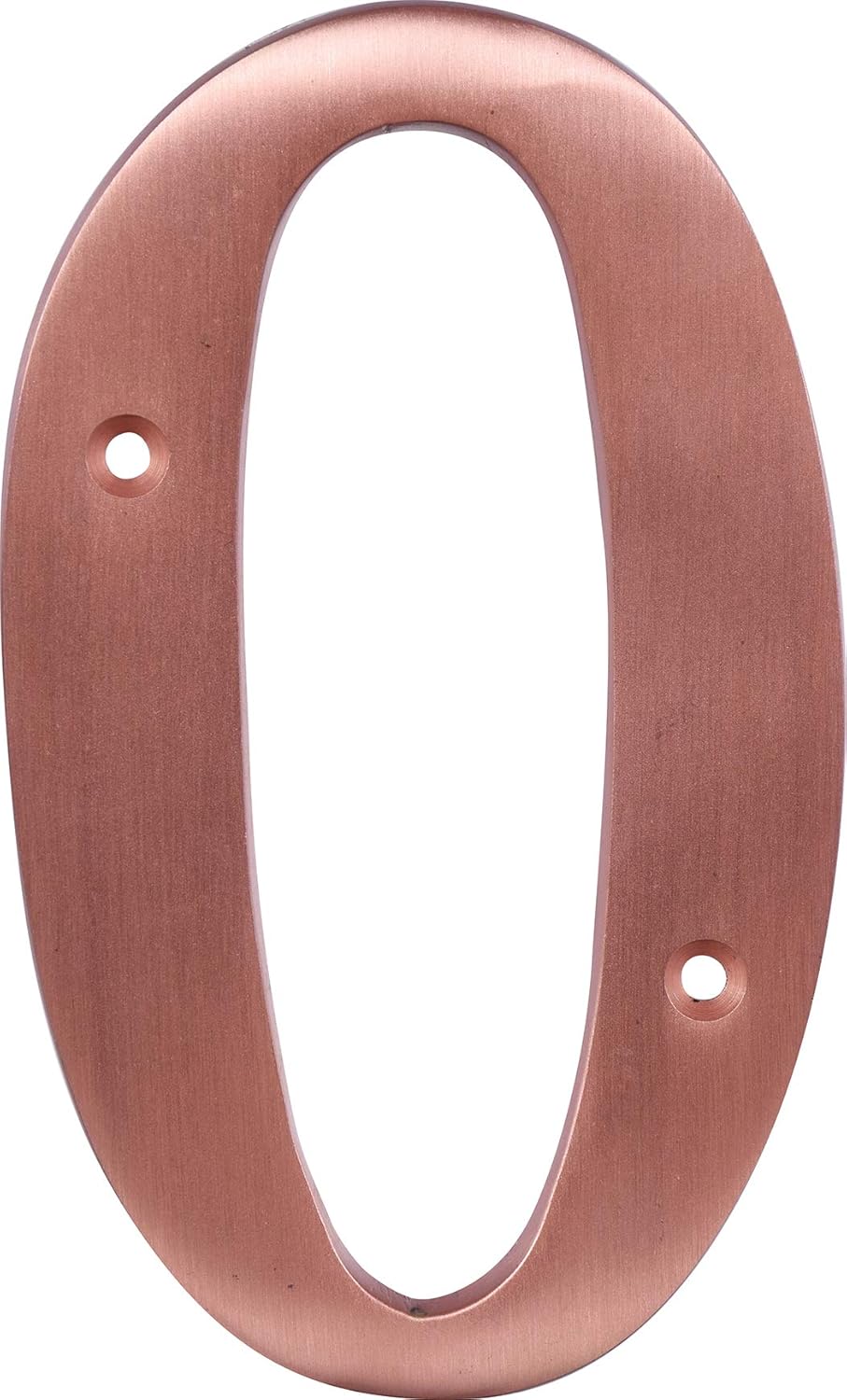 Distinctions 90590 House Number 0, Brushed Copper Metal Floating Address Number, Modern Outdoor Address Sign for Front Door, Mailbox, Wall, or Plaque, 5 Inches