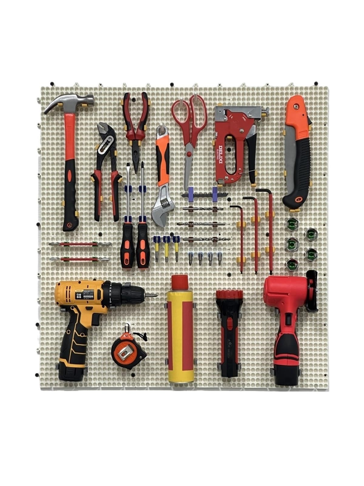 RUWLFE Plastic Peg Board Set Garage Wall Pegboard Organizer for Wall Organizer