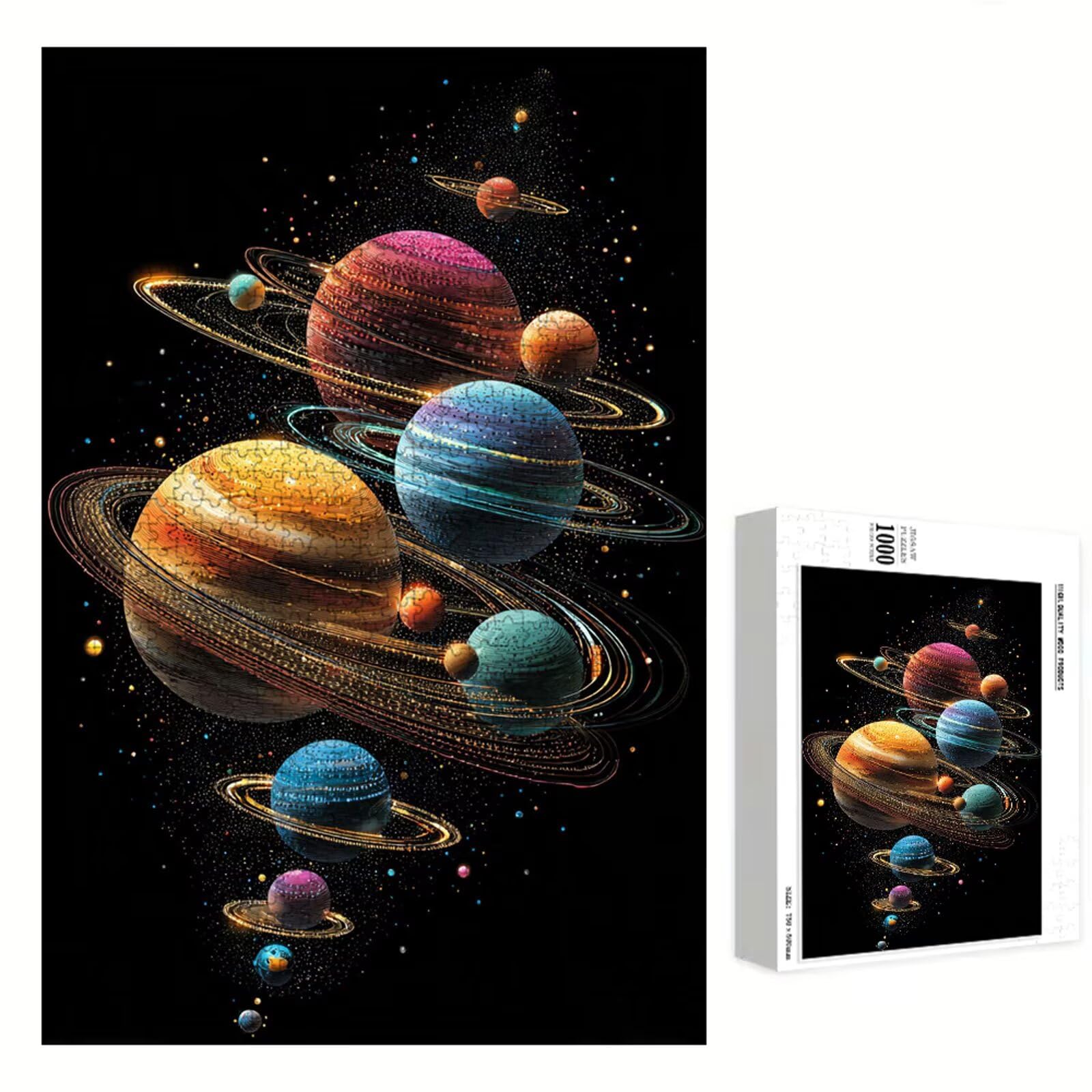 Puzzle 1500 Piezas Adultos Planeta & Universo, Rompecabezas con Letras Traseras y Póster, Pasatiempo Antiestrés, Decoración de Pared, Regalo Decorar Mujer Hombre 87 x 57 cm (14 Años +) P3#1116