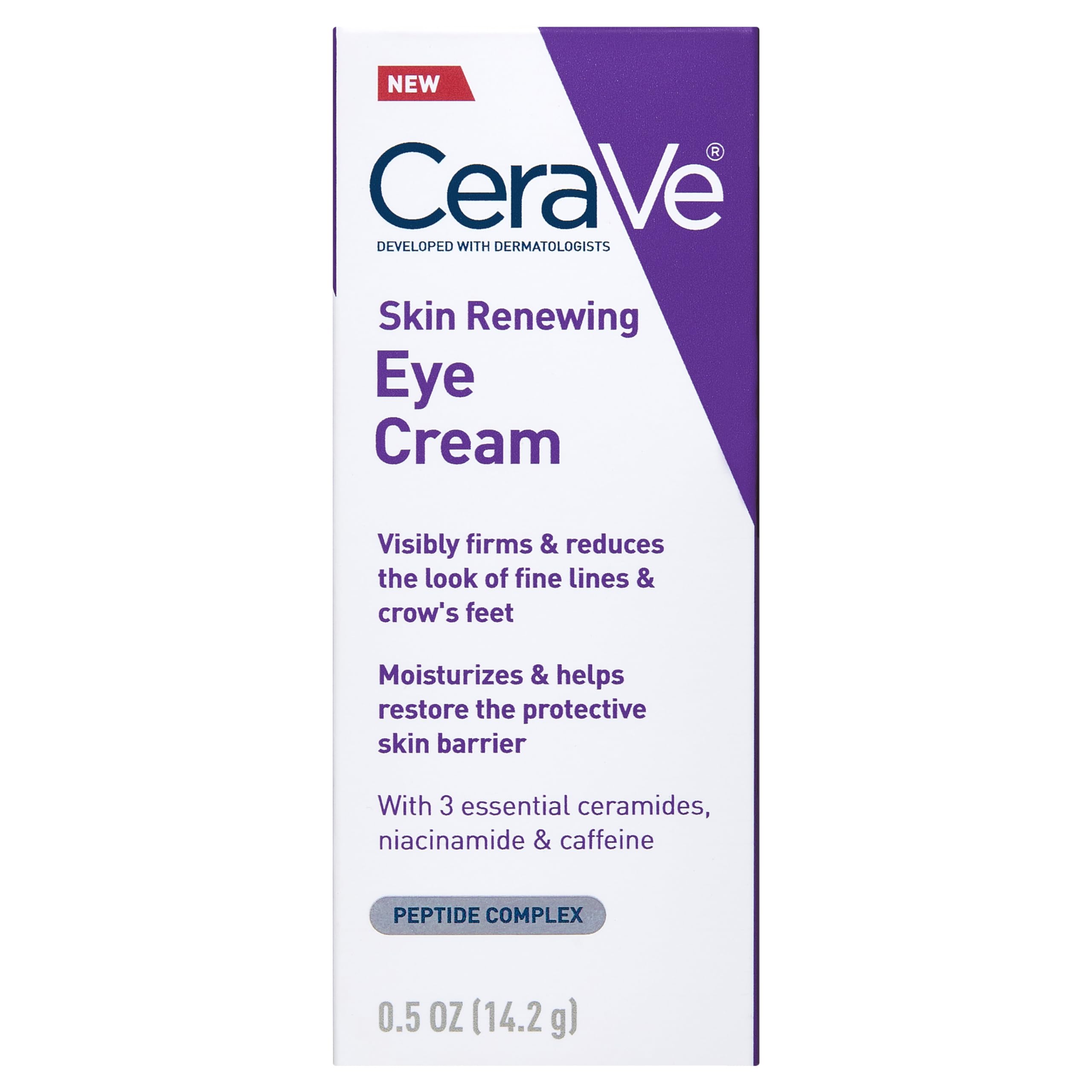 CeraVe Skin Renewing Crema Contorno Occhi, Per Pelle con i Primi Segni dell'Età, Occhiaie e Linee Sottili Ridotte, Con Complesso di Peptidi, 3 Ceramidi Essenziali e Caffeina, 15 ml