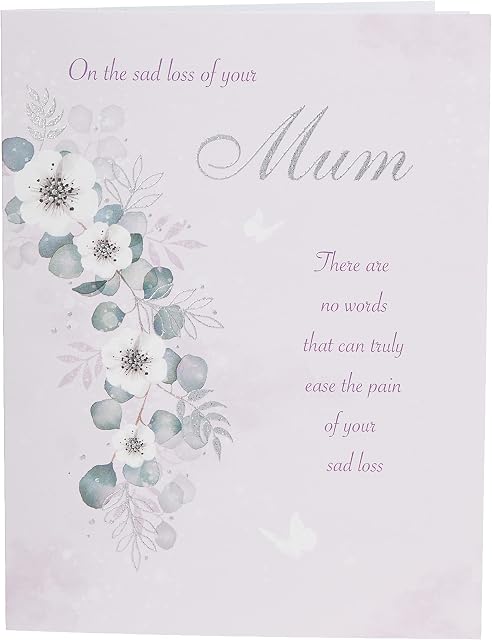Regal Publishing C80803 Classic Symapthy Card Sad Loss of Your Mum,grey|white|pink,8 x 6 inches