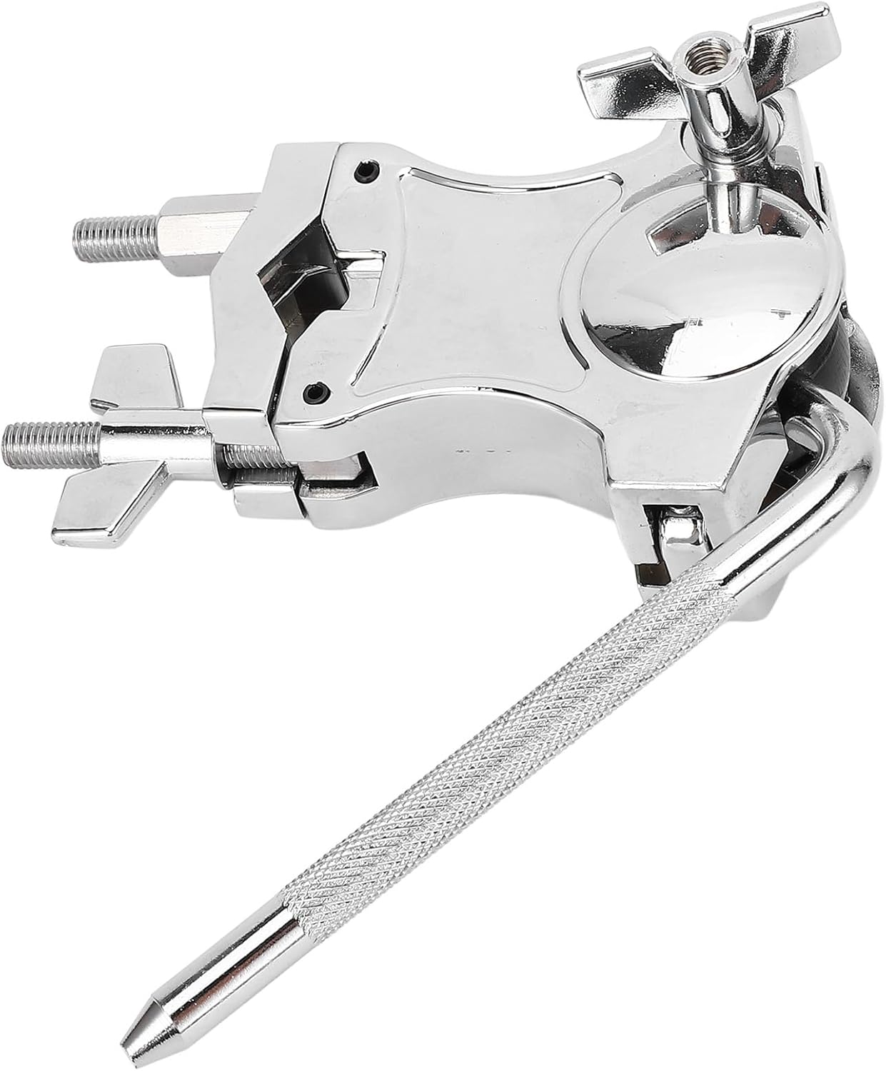 L Rod Cowbells Clamp, Adjustable Stainless Steel Drum Clamp, Cowling Mounting Bracket for Adding Cowbells, Hand Drums, Blocks or Electronic Drum Pads