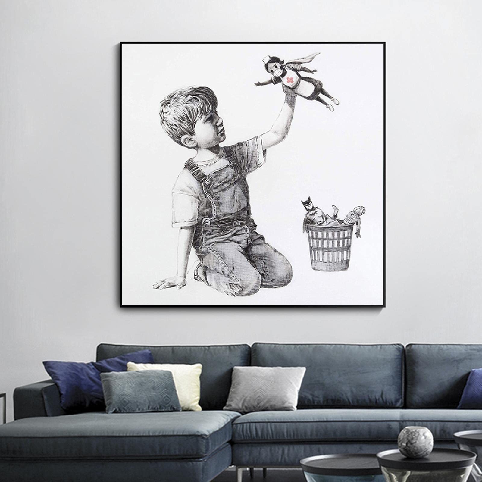 BANKSY GAME CHANGER SUPER NURSE CANVAS WALL ART PRINT ARTWORK - Foto 2