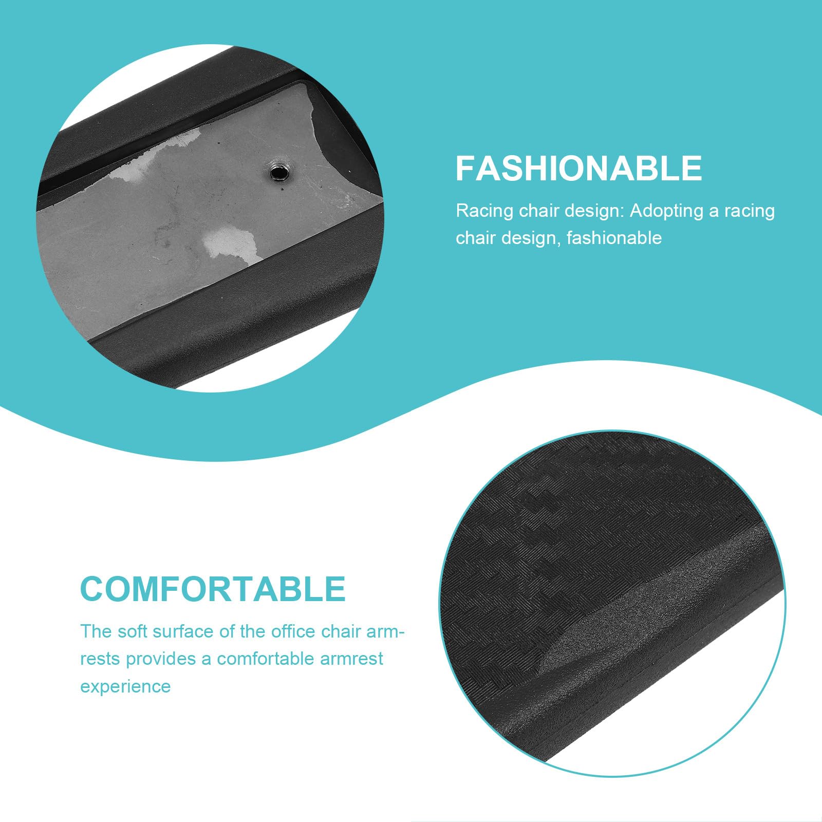 2 Cojines para Reposabrazos de Silla de Oficina en Plástico y PU, Protectores Cómodos para Brazos, Repuestos Ideales para Personas Mayores y Lesionadas