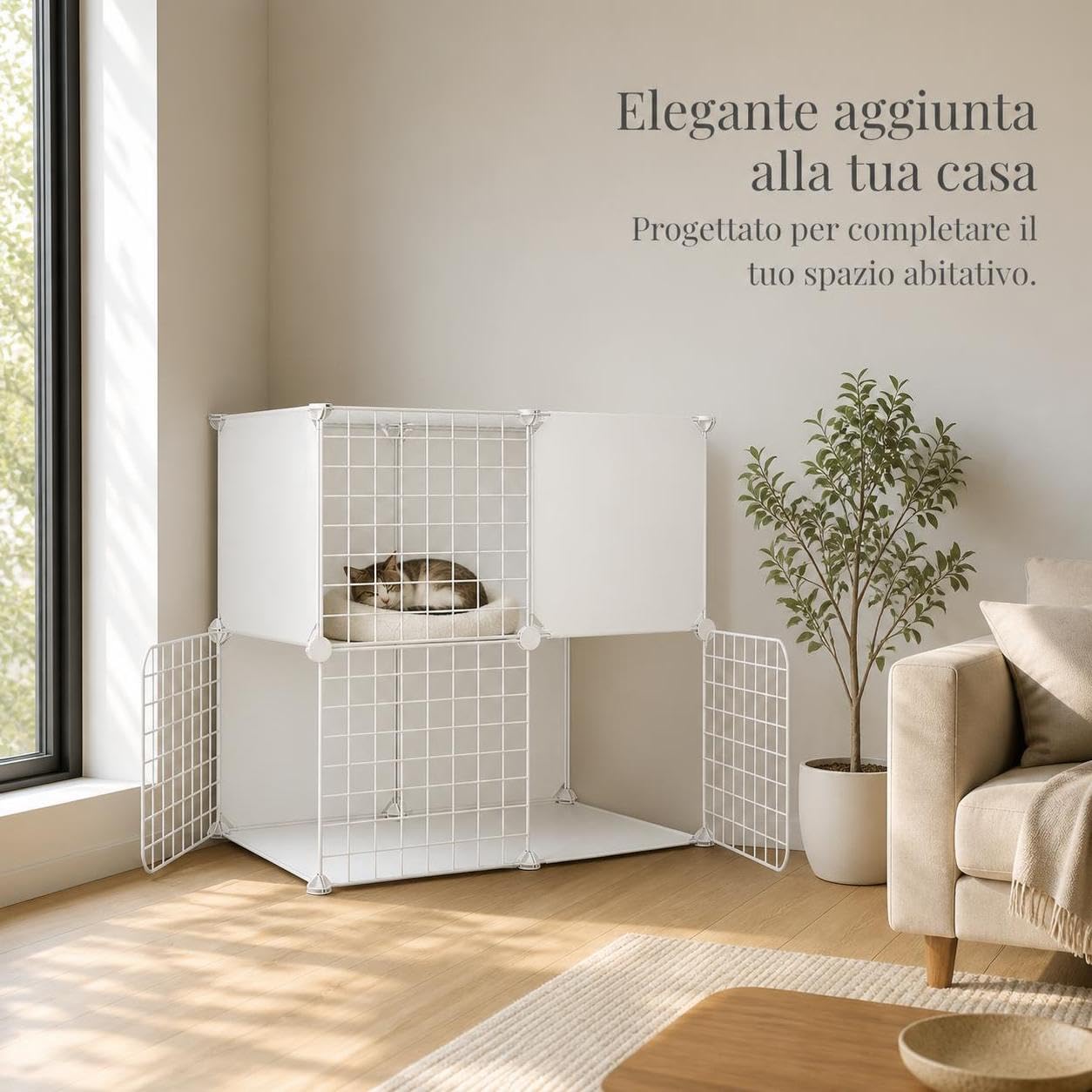 Gabbia per Gatti da Interno, Base, 3 strati, 75x39x109cm