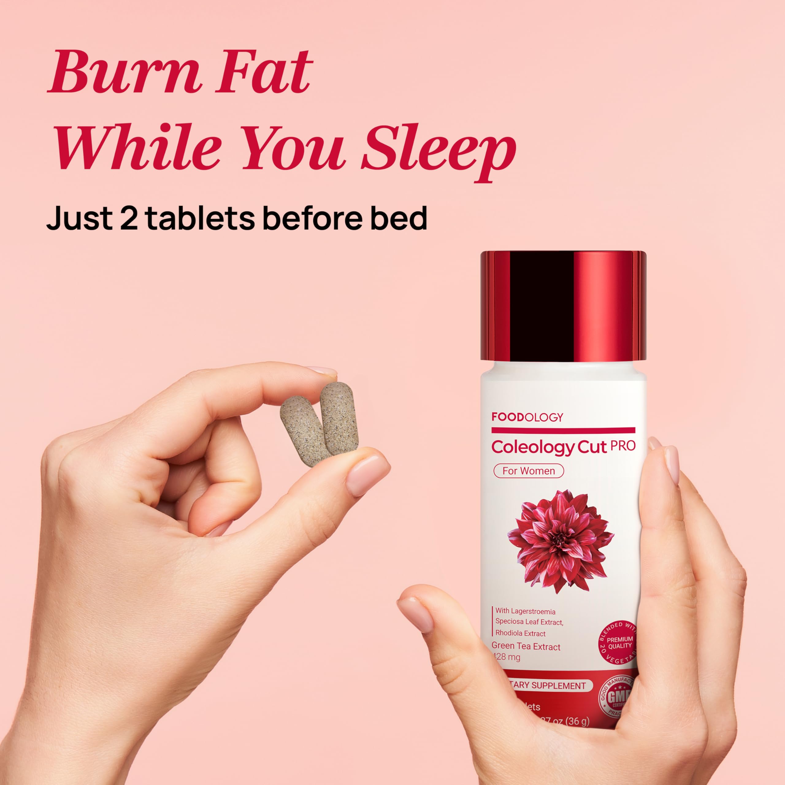 FOODOLOGY Coleology Cut PRO (30Days) - Support Weight Loss and Burn Calories for a Balanced Diet and Regular Activity, Nutrient Support, Green Tea Extract, Rhodiola Rosea, Korean Dietary Supplement