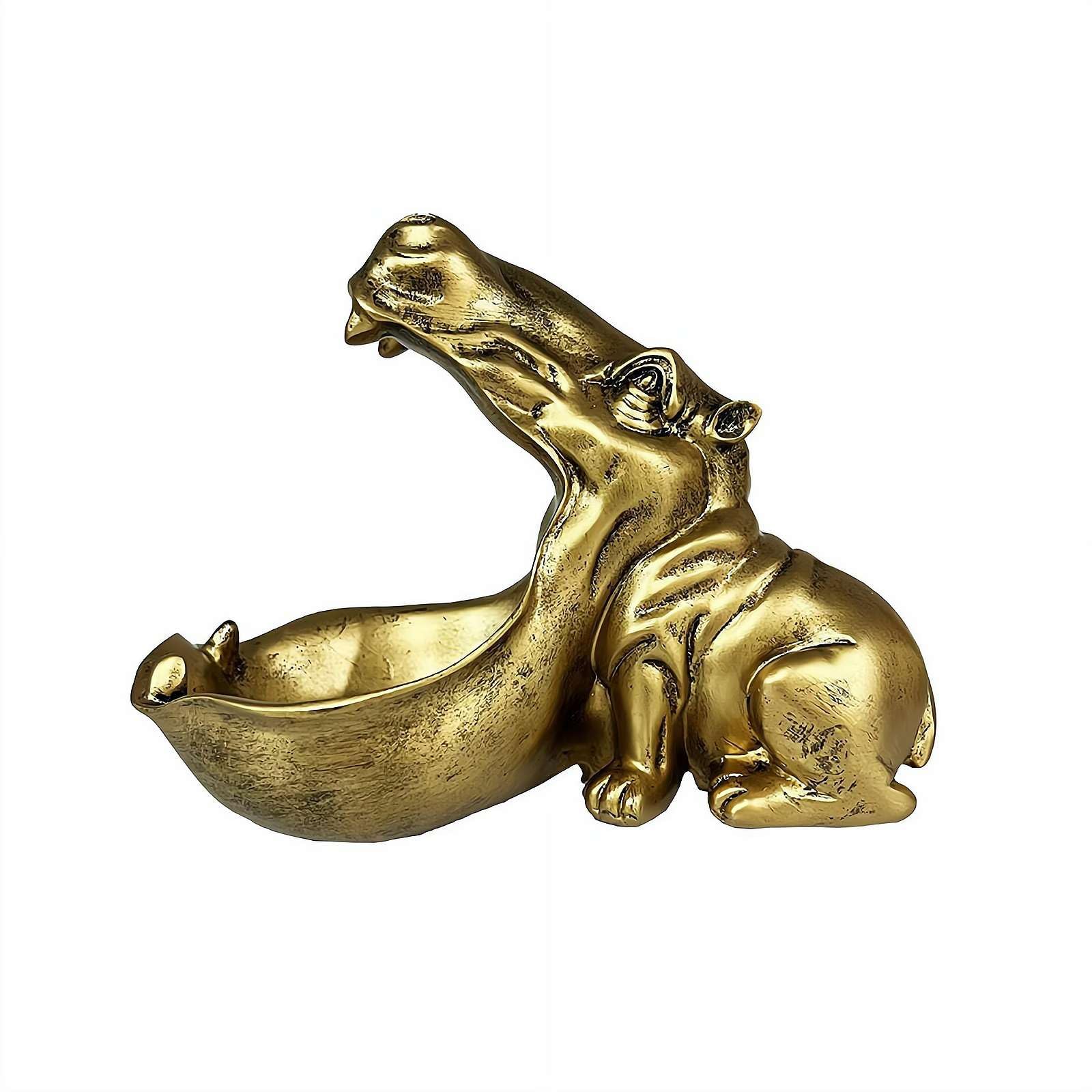 Décoration de table unique hippopotame en sculpture vide-poche haut de gamme
