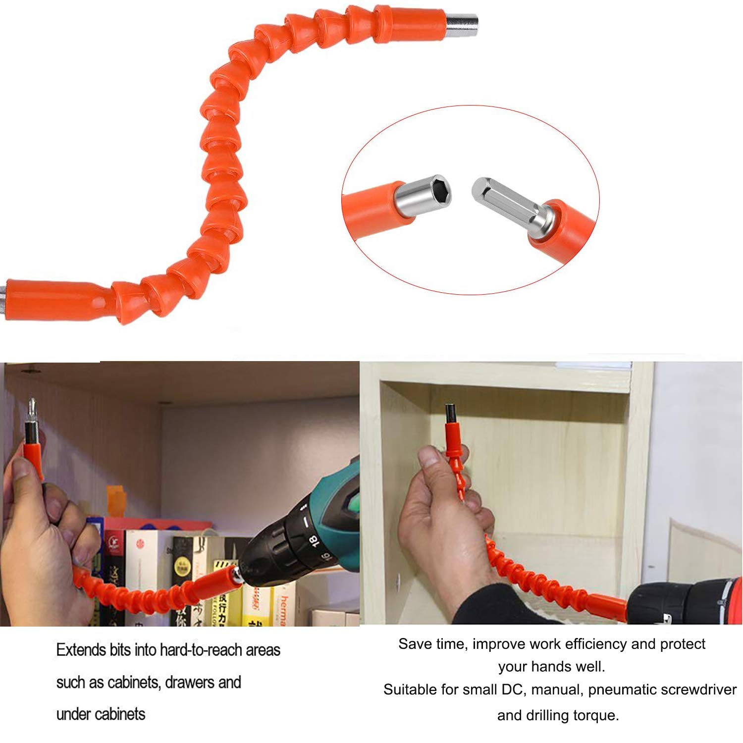 Kit de extensión de broca flexible, puntas de destornillador de extensión de eje suave flexible, broca eléctrica de tuerca universal, reparación manual, herramientas de bricolaje, accesorios