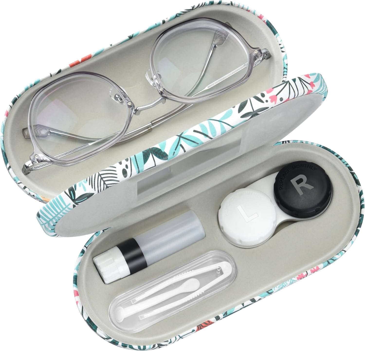 Zettokete 2 in 1 Contact Lens and Glasses Case,Double Sided