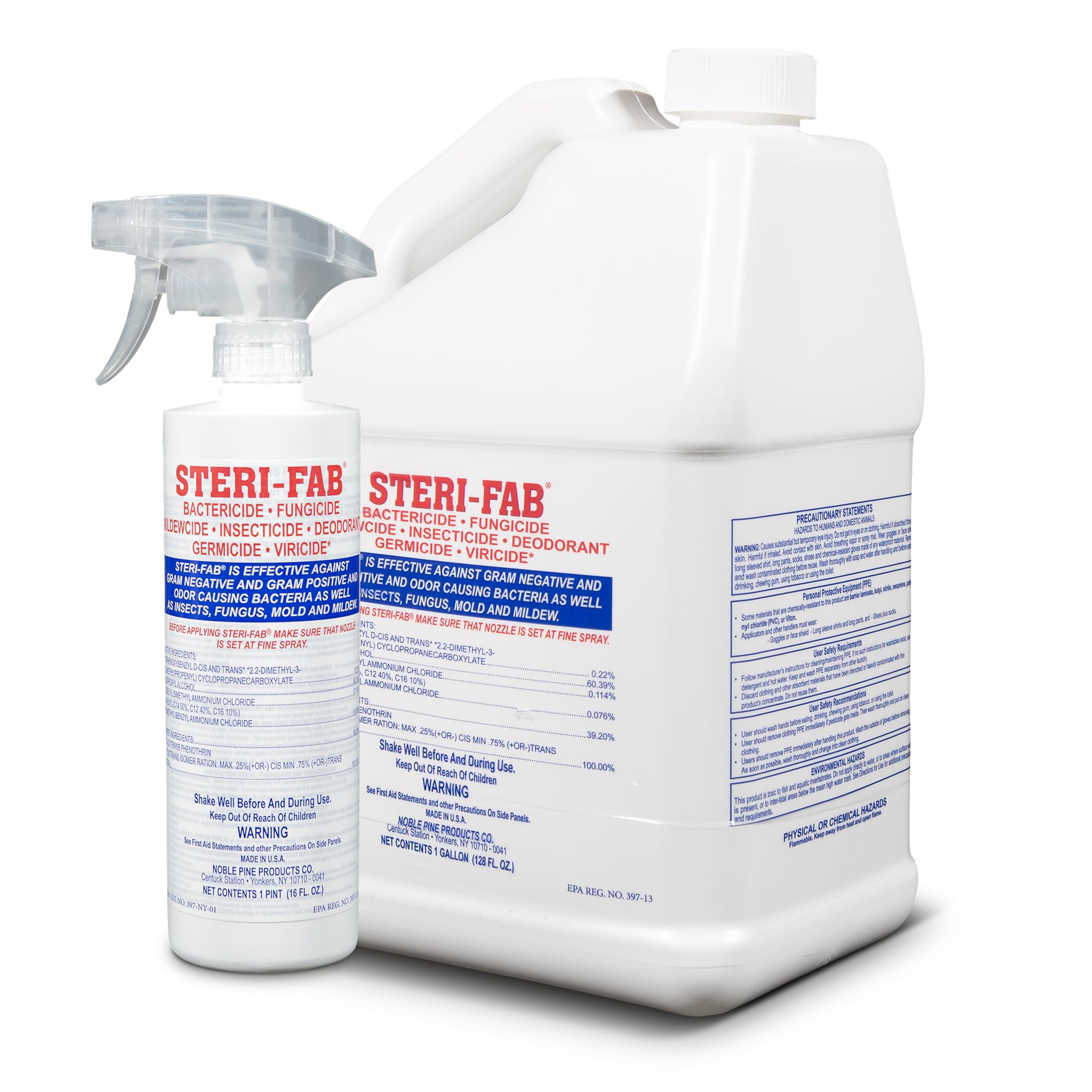 All-in-One Disinfectant & Insecticide Spray – Kills Bed Bugs, Fleas, Mites, Roaches, Viruses, Fungi, & Odors – Quick-Drying, Non-Residual – 16 Ounce Sprayer Bottle & 1 Gallon Jug
