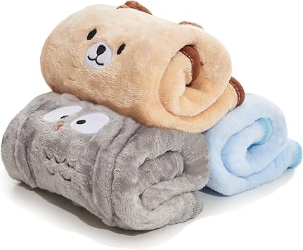 Hundedecke Katzendecken Waschbar und Flauschig, 3 Pack Weiche Warme Fleece Haustier Decken für Kleine Hunde Katzen, Haustierdecke Schlafmatte für Sofa Bett, 80x40 cm