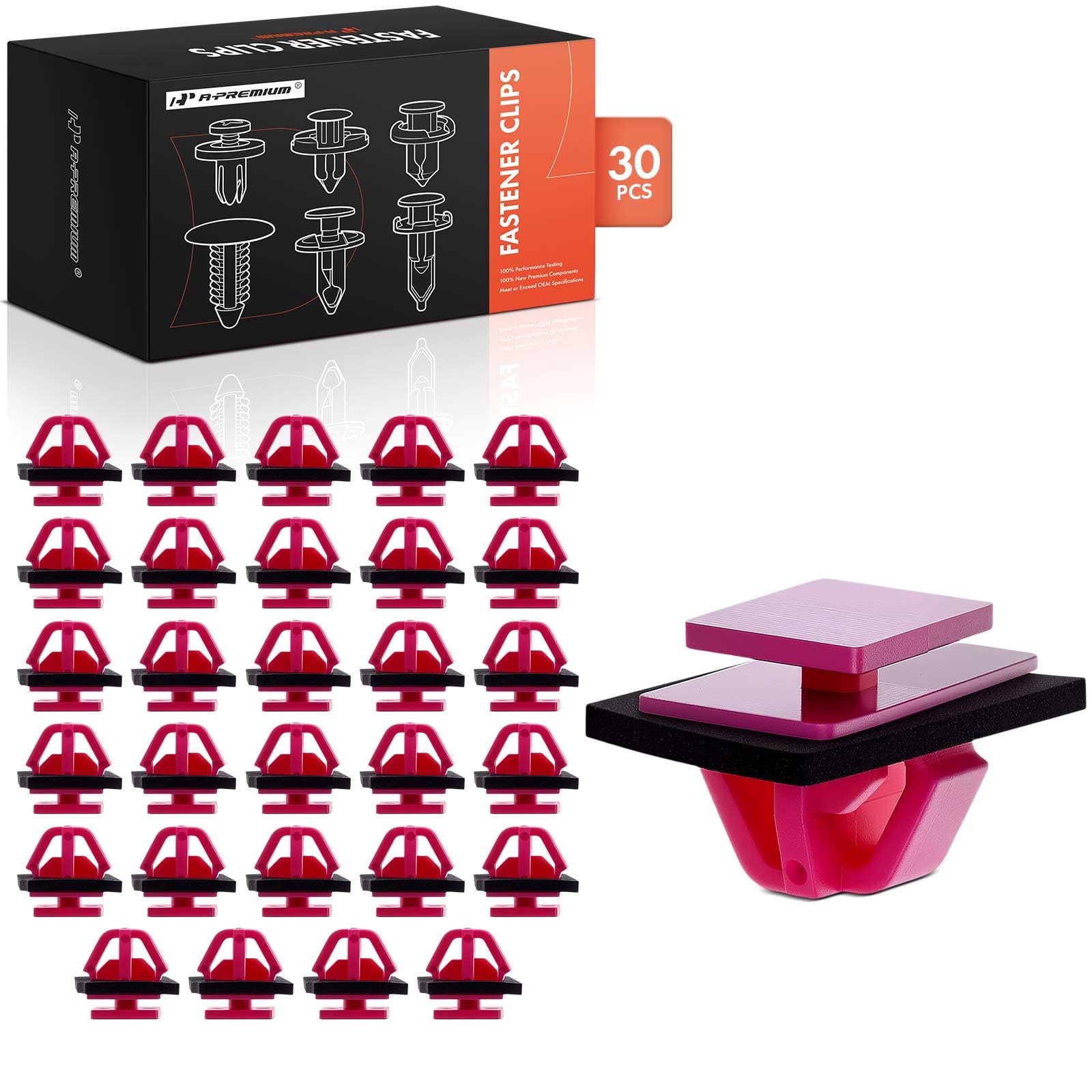 A-Premium 30 PCS Nylon Wheel Flare & Body Side Moulding Car Retainer Fastener Push Pin Clips Compatible with Kia Sorento 2007-2009/2011-2015 Cadenza