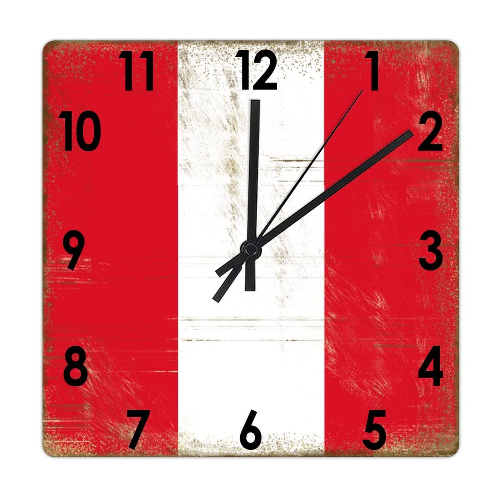 Horloge murale carrée en bois pour bureau calme et décoration de salon