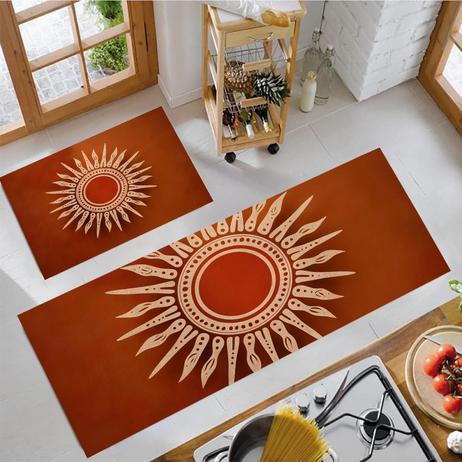 Alfombras lavables antifatiga de diseño geométrico para evitar resbalones