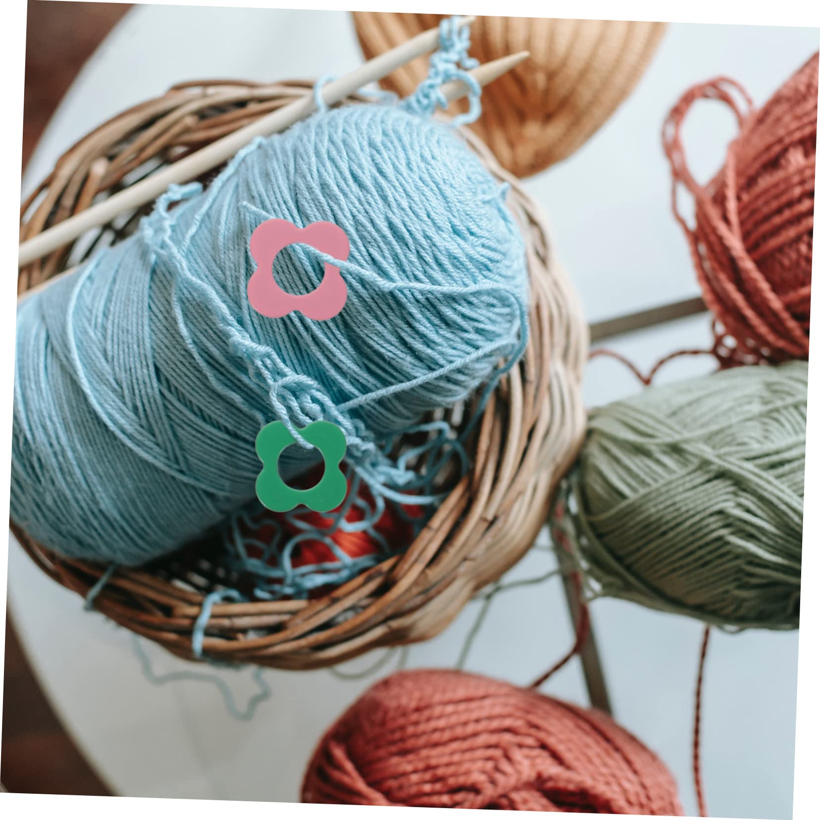 Sewroro Anillos Marcadores De Tejer De Metal Forma De Flor Para Crochet Y Manualidades Ligero Y Duradero Para Proyectos Ganchillo 48 Piezas X 5
